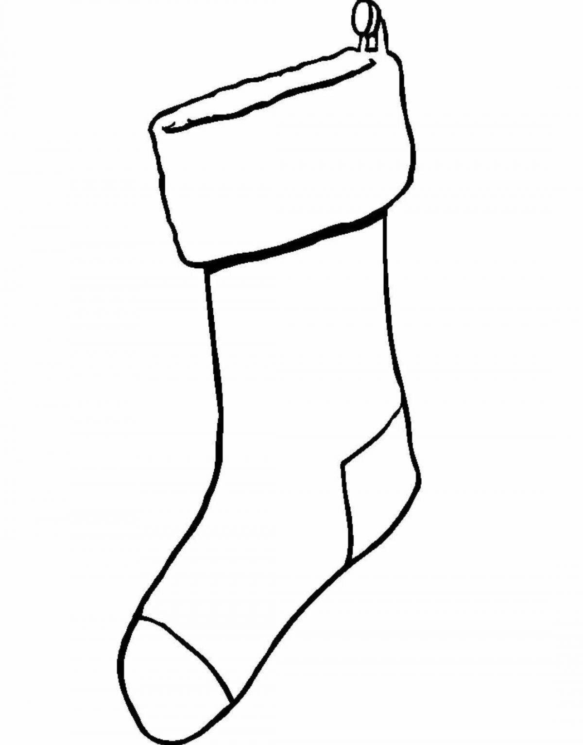 Playful stocking coloring page