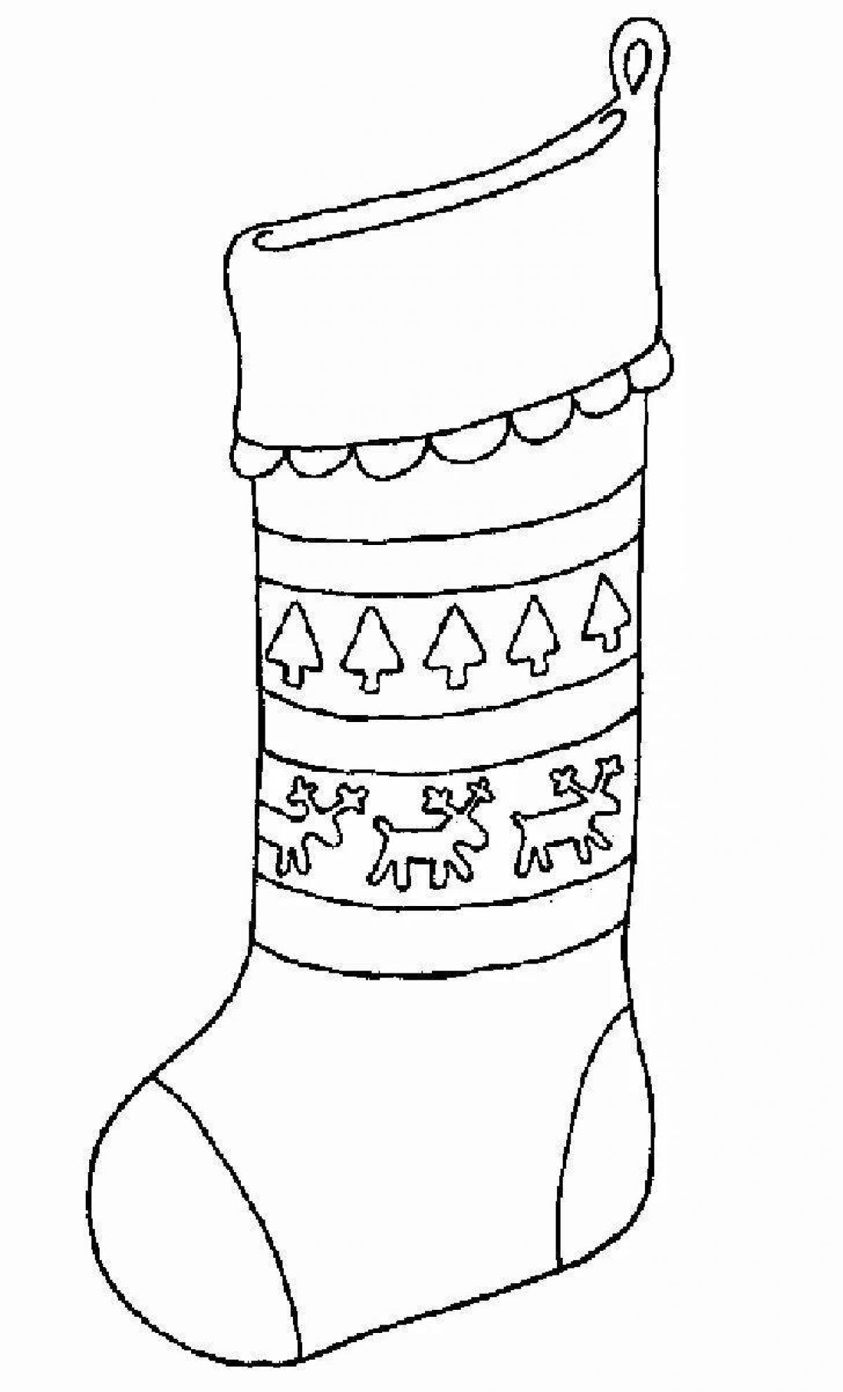 Adorable stocking coloring page