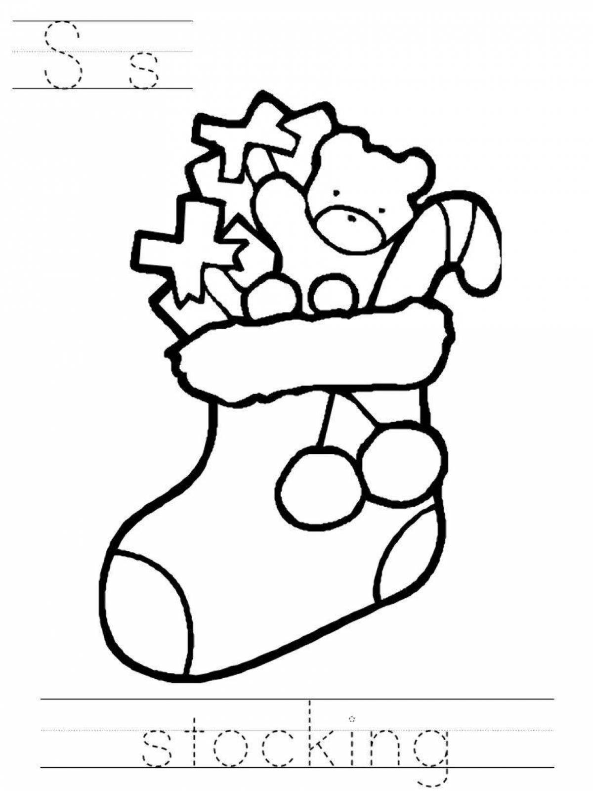 Live stocking coloring page