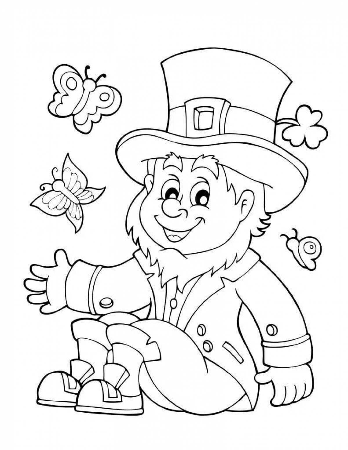 Leprechaun funny coloring book