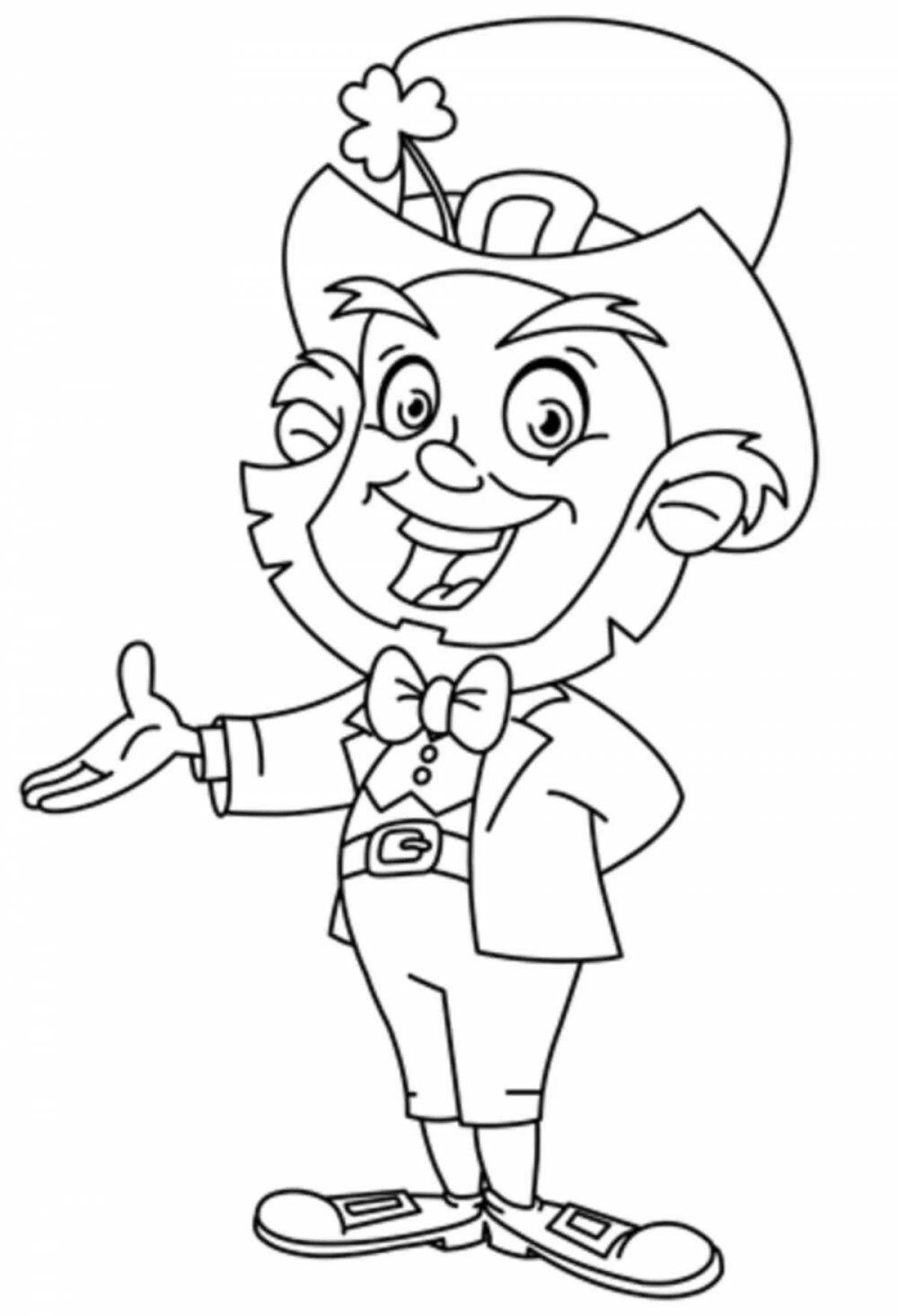 Animated leprechaun coloring page