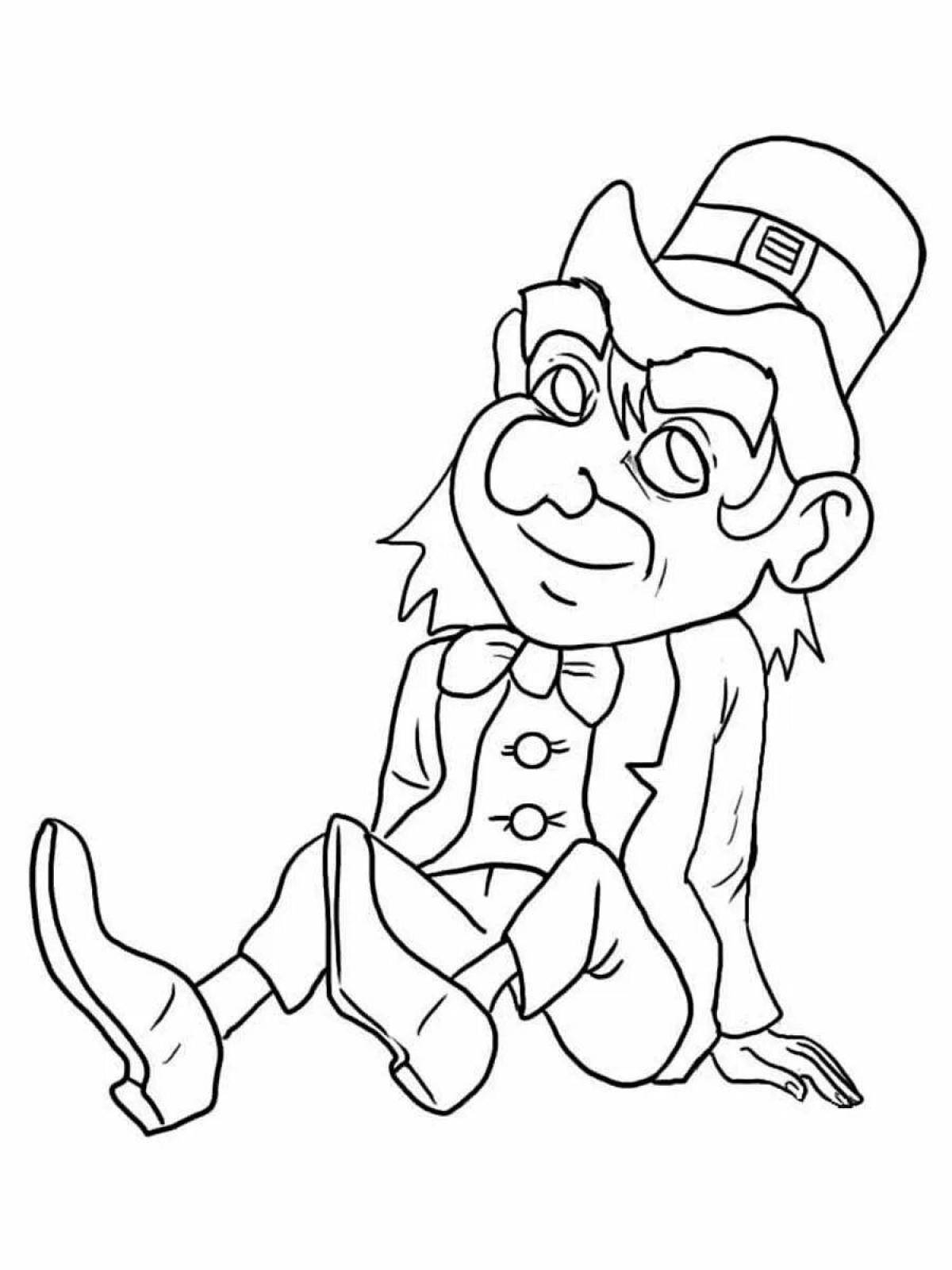 Coloring page witty leprechaun