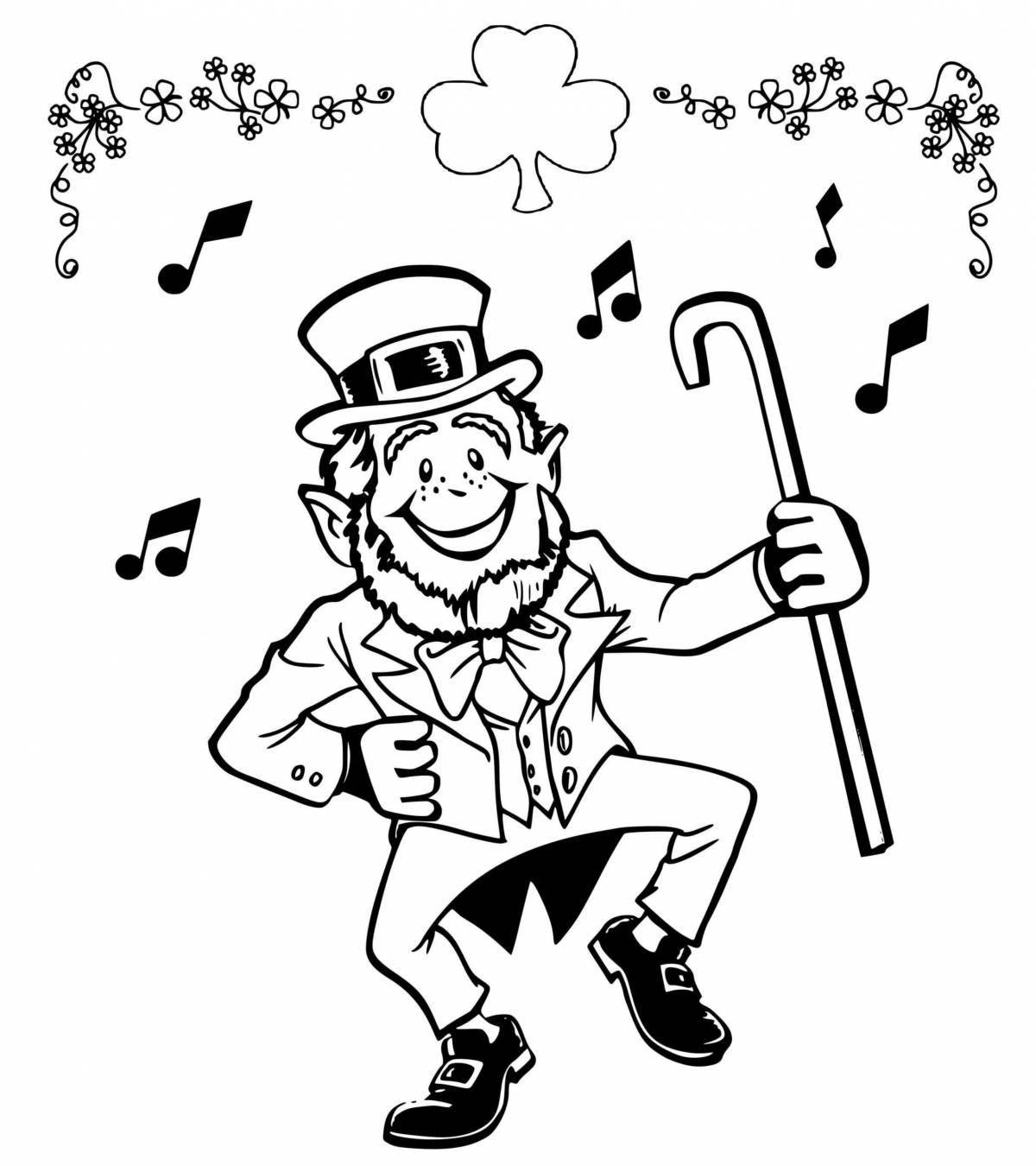Fabulous leprechaun coloring page