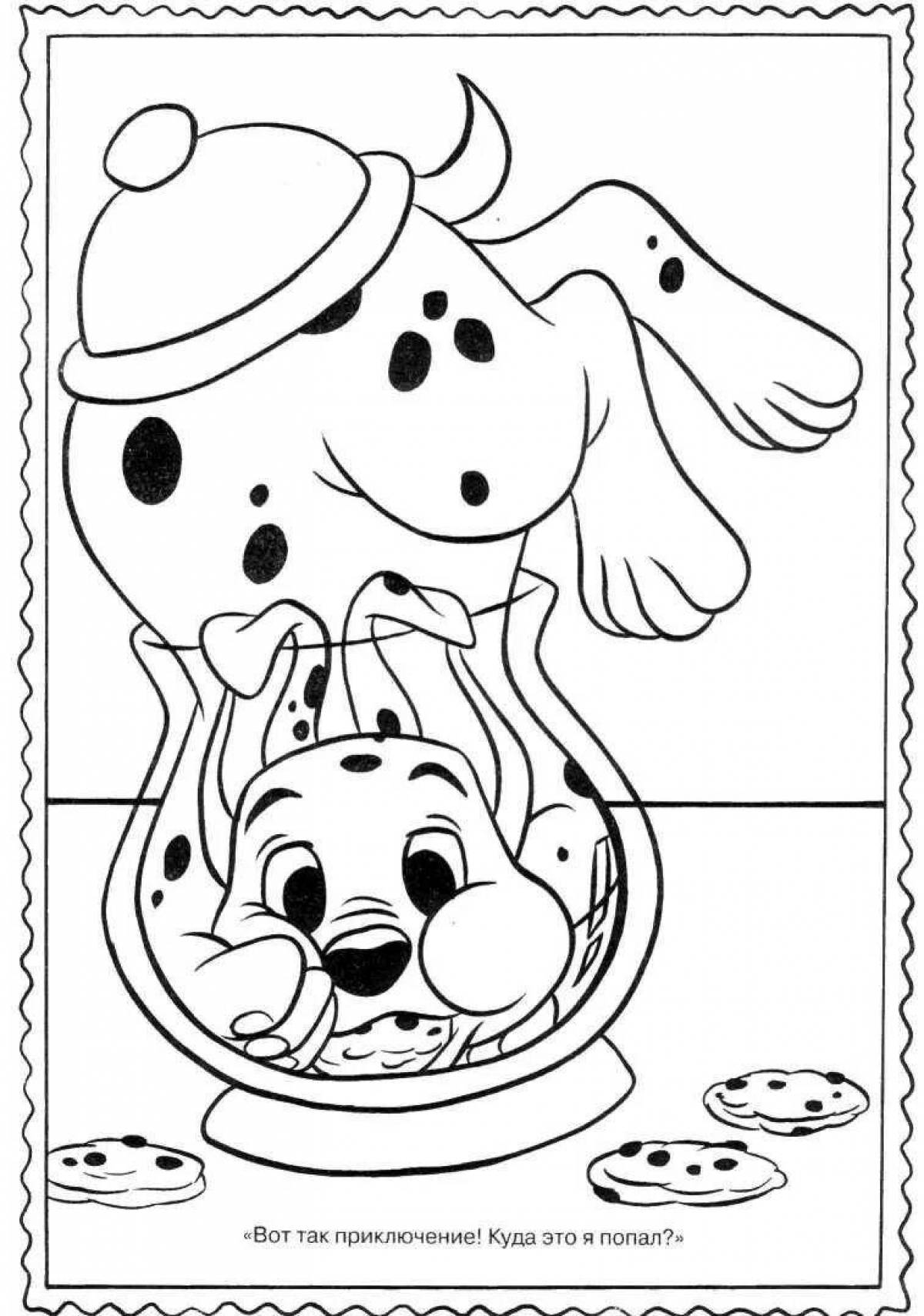 Joyful dalmatian coloring book