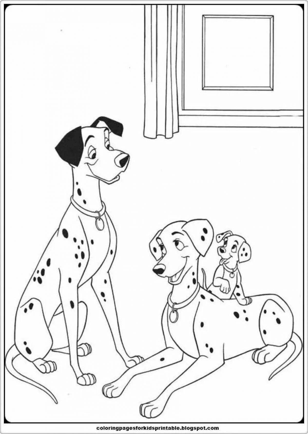 Charming dalmatian coloring book