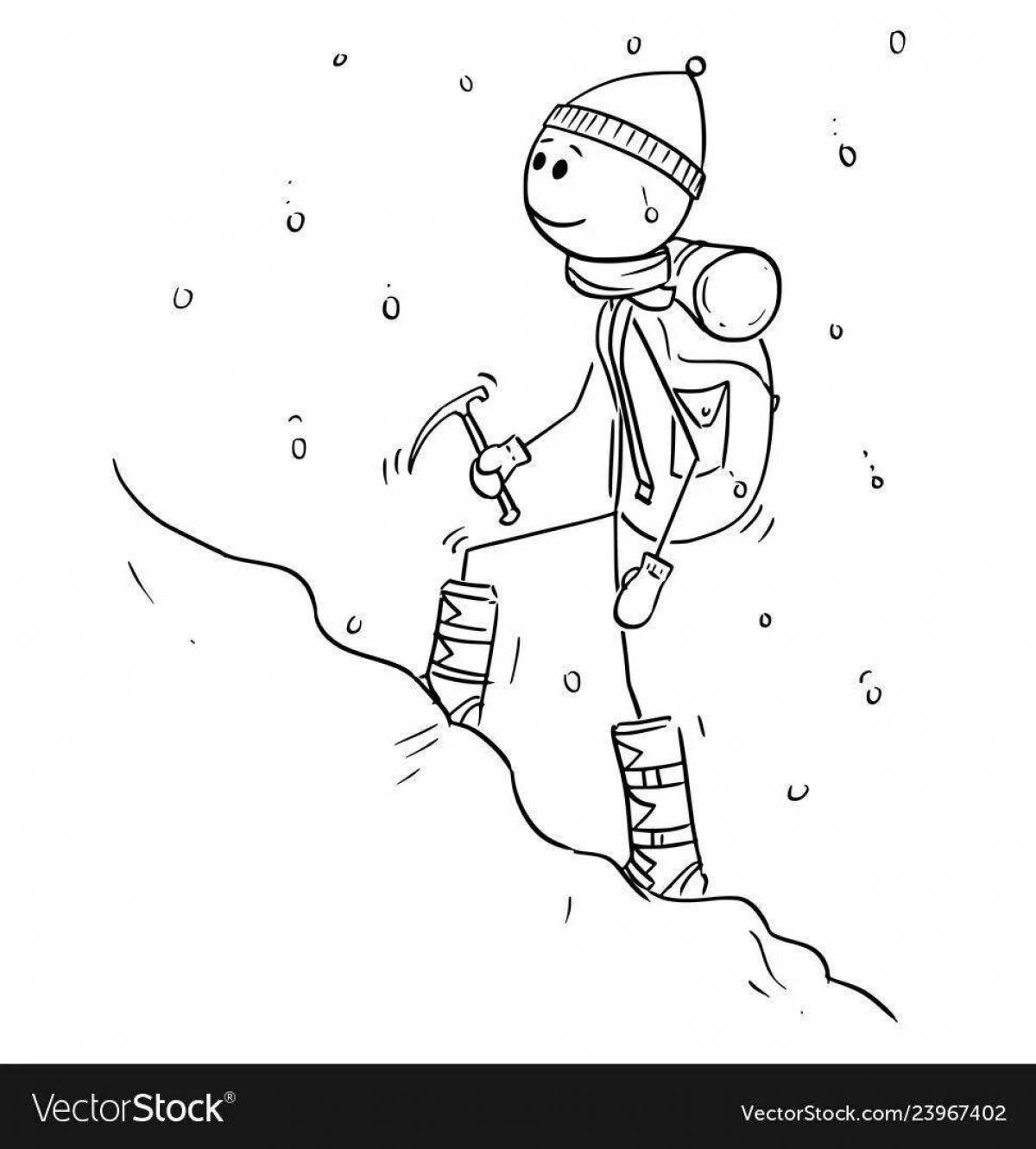 Раскраска Красочная страница раскраски скалолаза