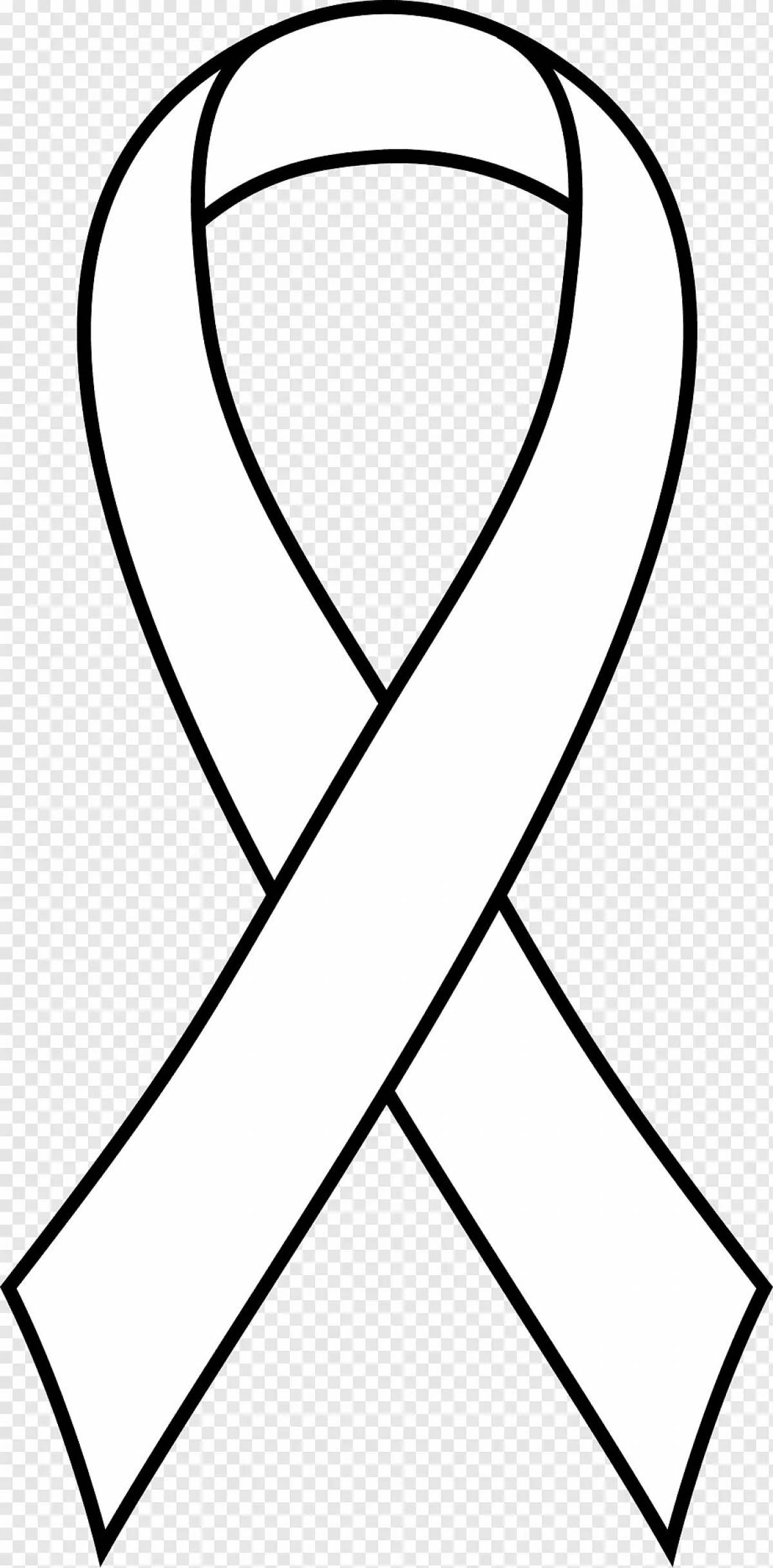 Coloring page with tied ribbon