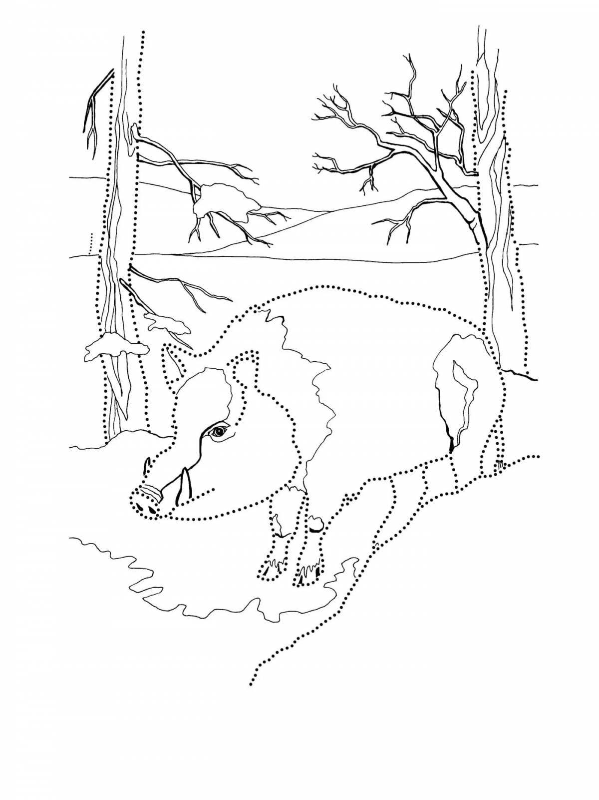 Serene retreat coloring page