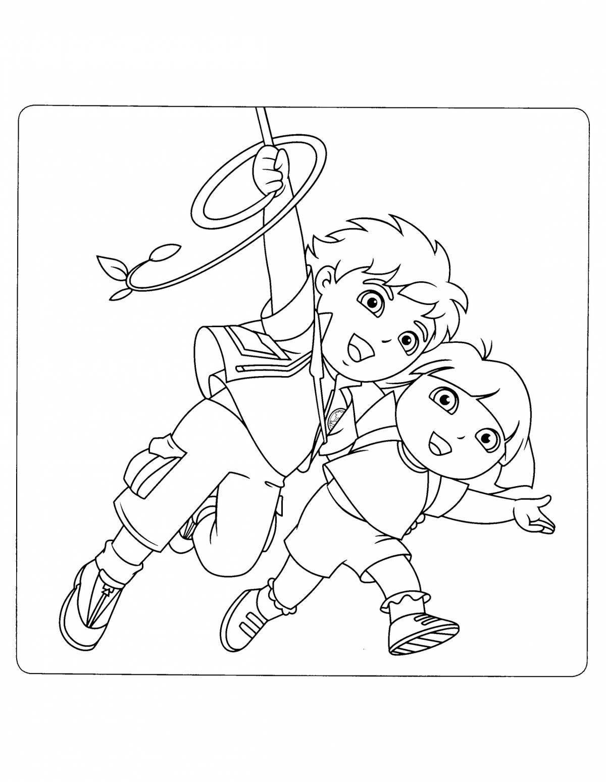 Diego's animated coloring page