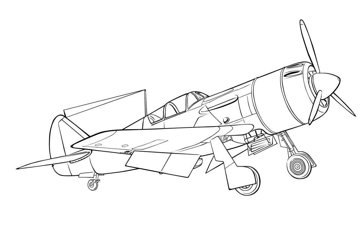 Playful bomber coloring page