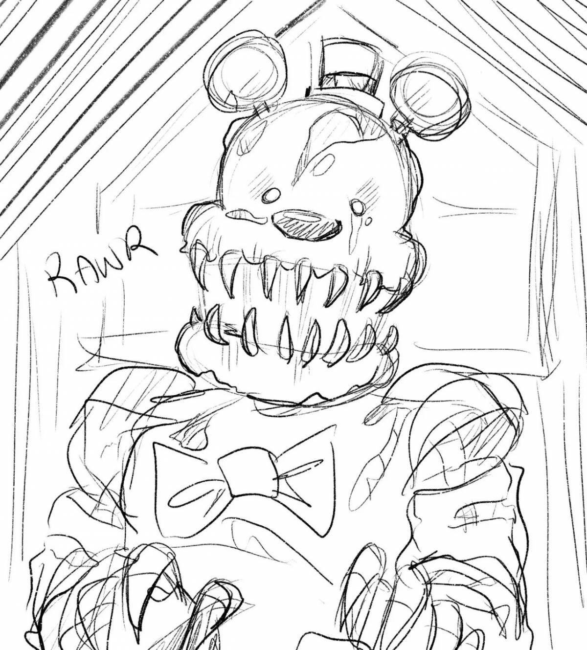 Colorful fredbear coloring page
