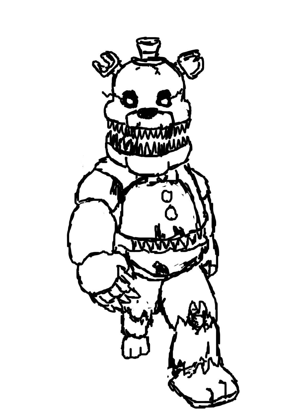 Beautiful fredbear coloring page