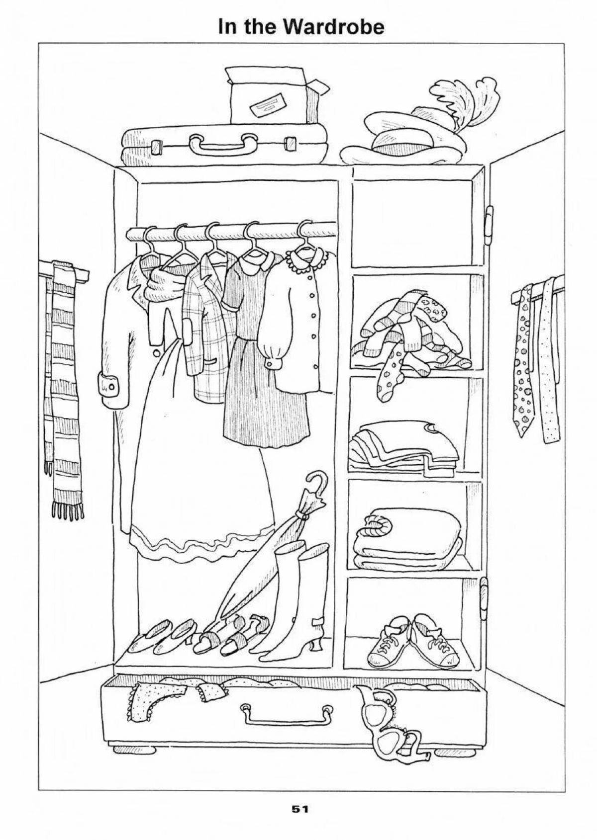 Shining wardrobe coloring page