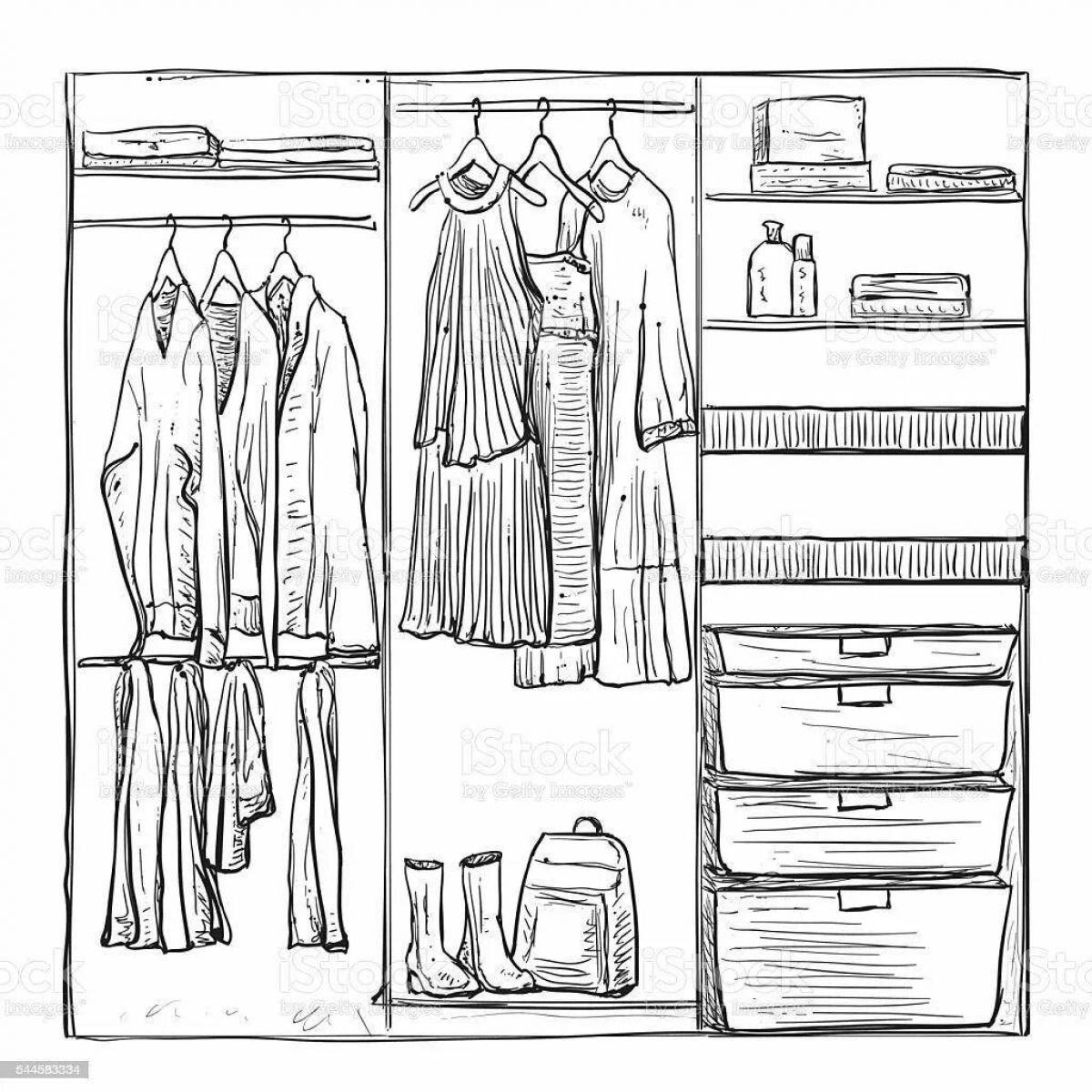 Coloring book charming wardrobe