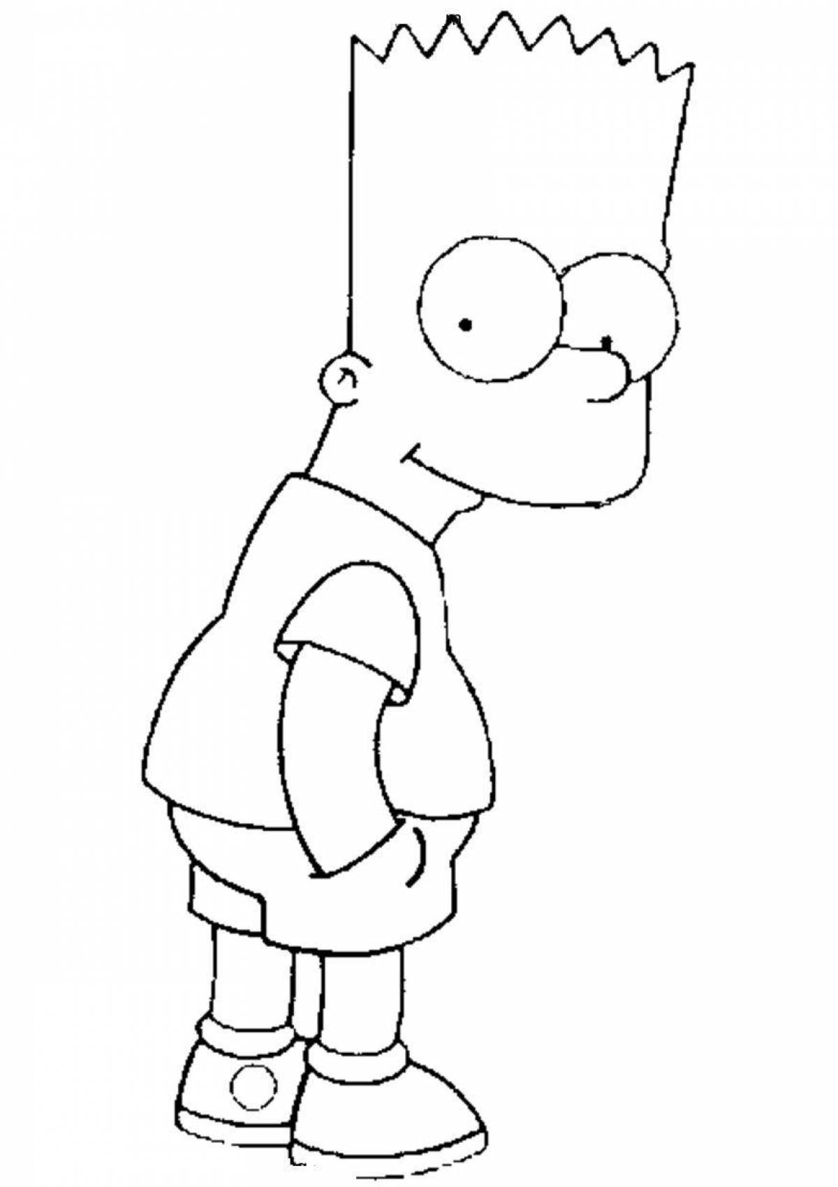 Color glowing coloring book bart