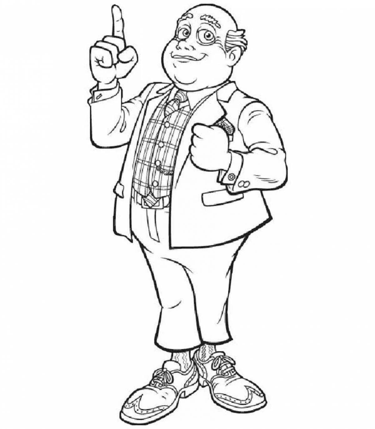 Colorful uncle coloring page