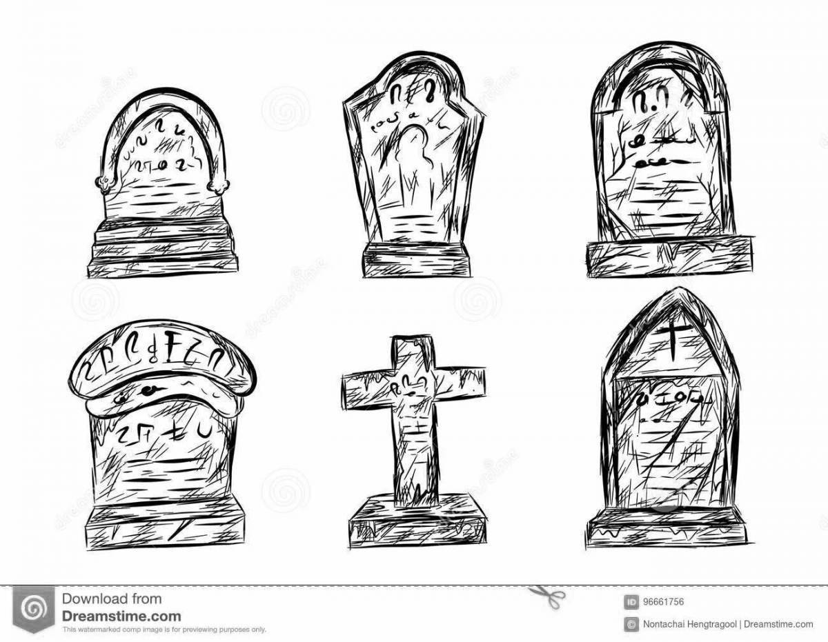 Coloring page terrible cemetery