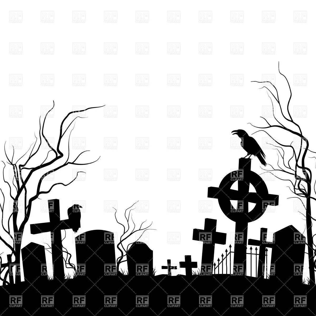 Painful graveyard coloring page