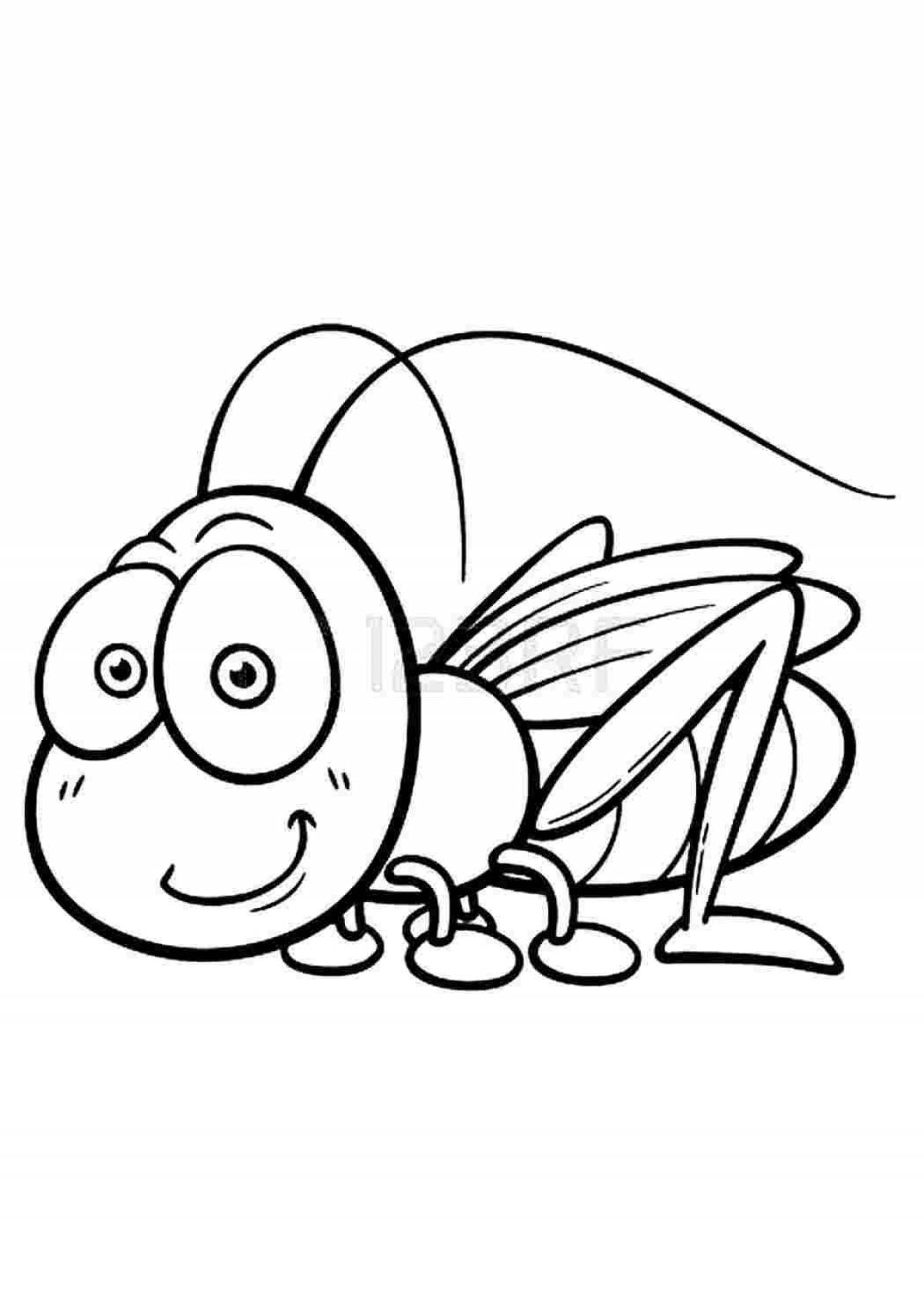 Interesting cricket coloring page