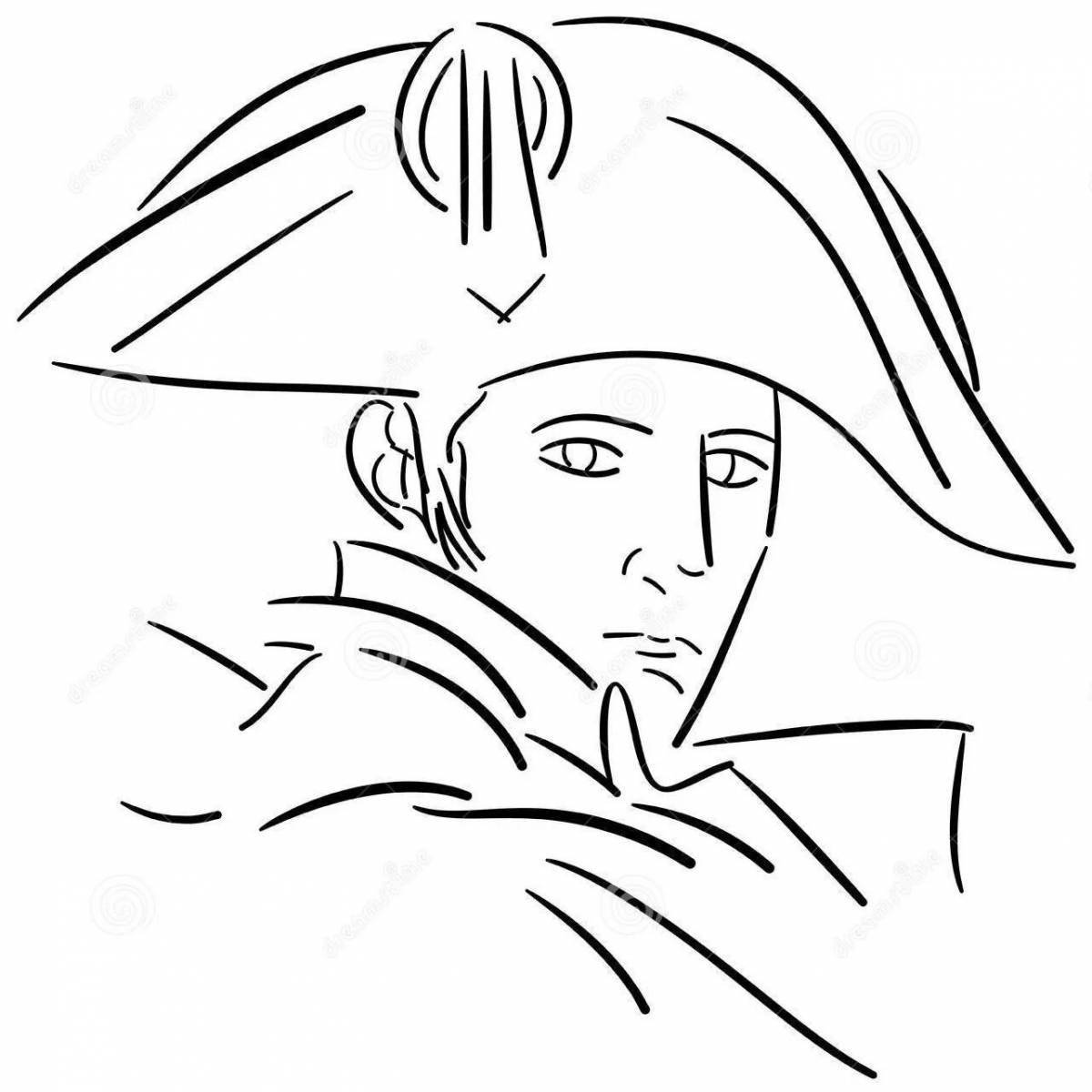 Colorful napoleon coloring page
