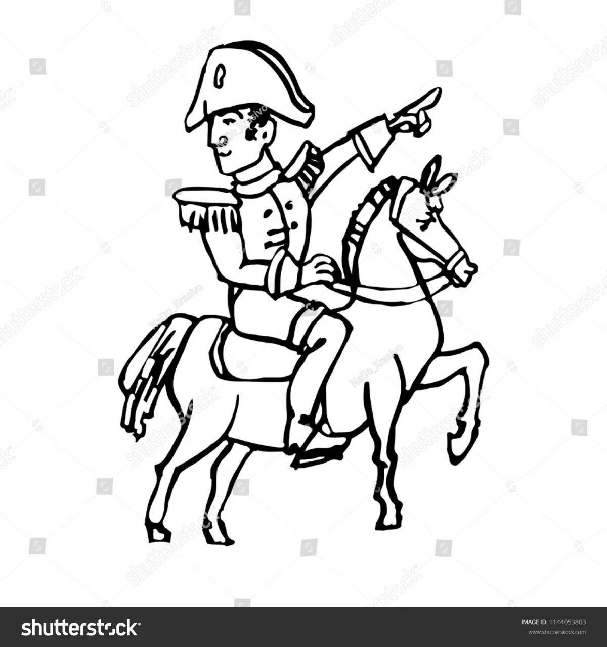 Playful napoleon coloring page
