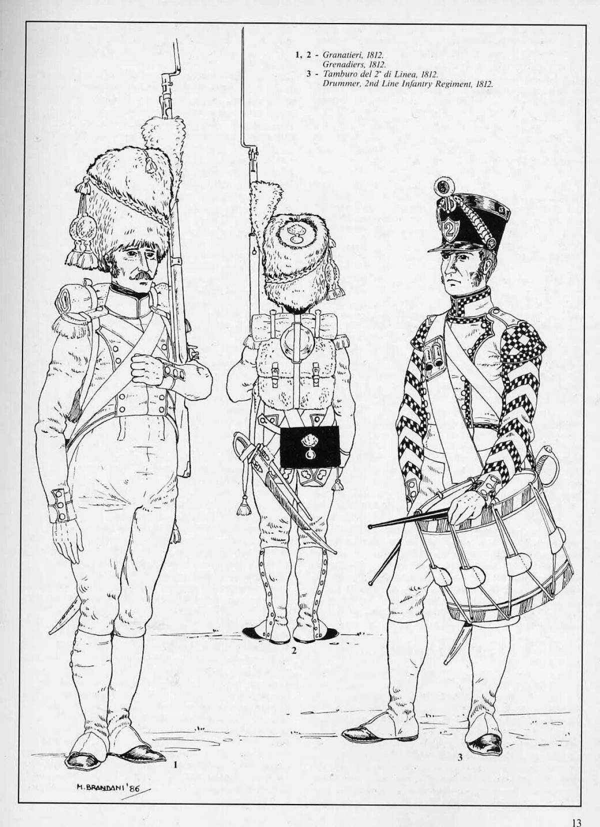Мультфильм черно-белые иллюстрации императора Наполеона Кот в костюм раскраски страницу