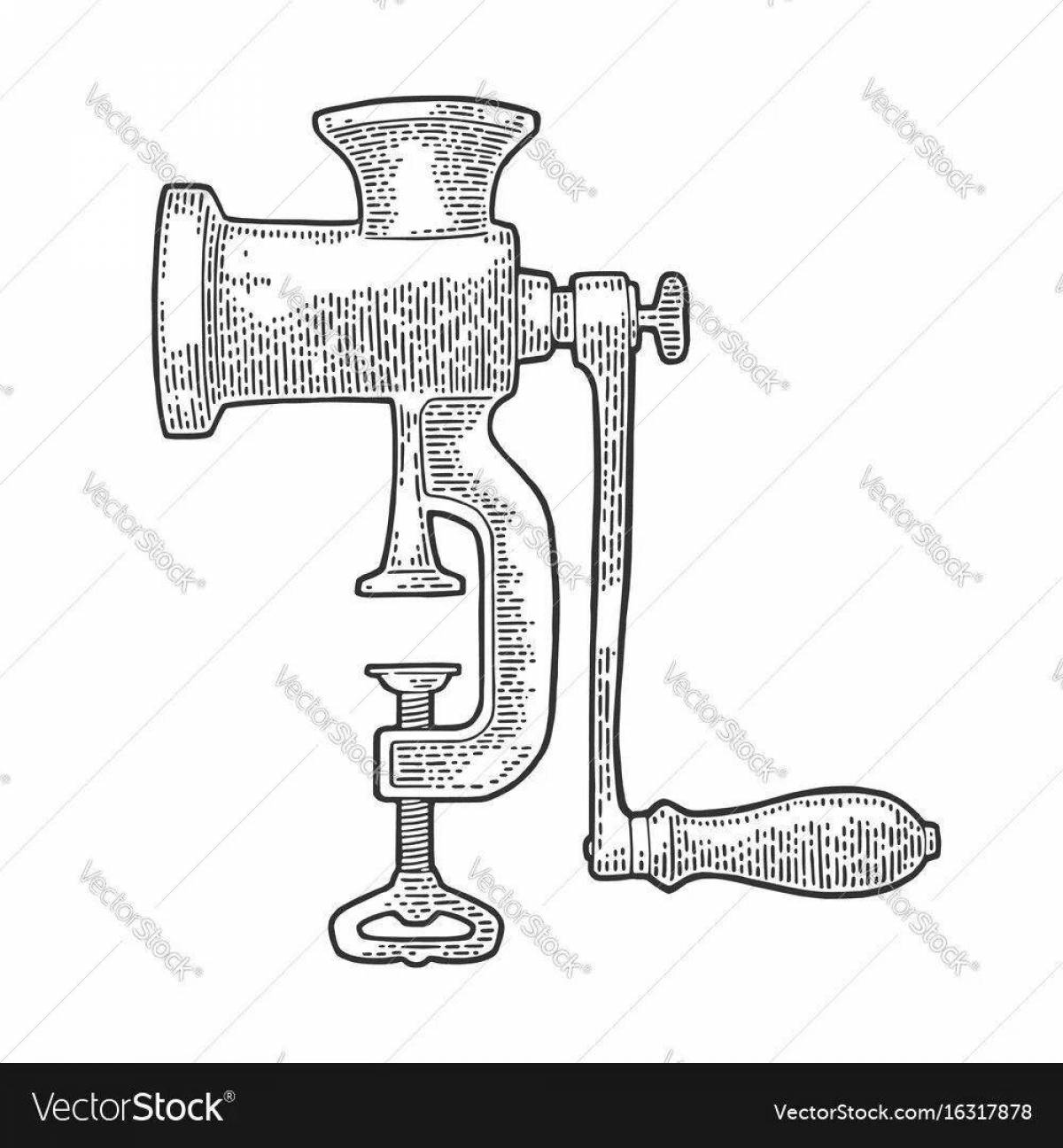 Coloring funny meat grinder