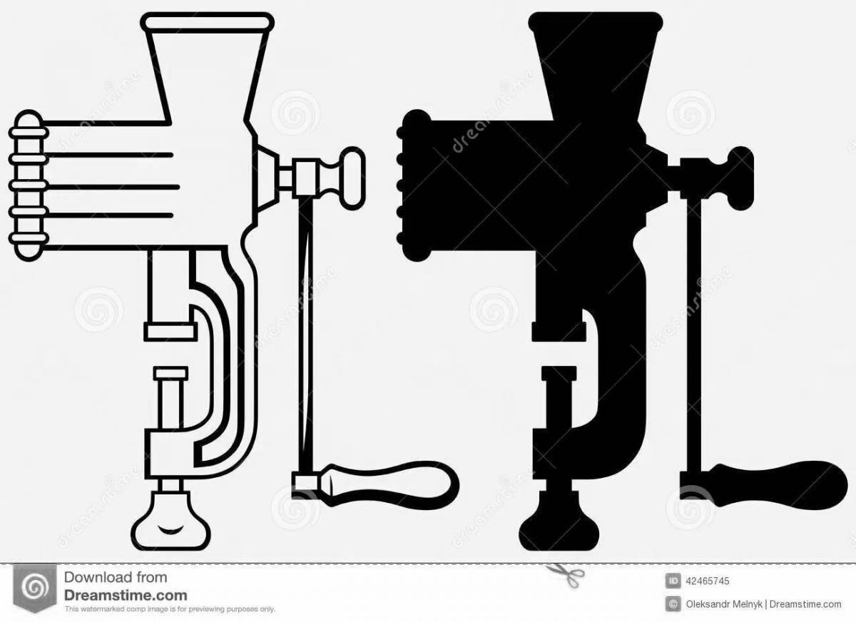 Coloring book joyful meat grinder