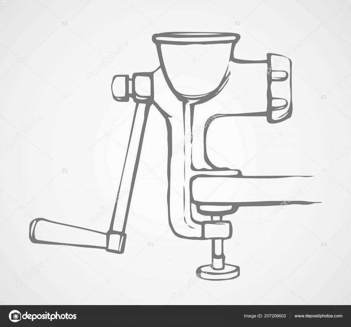 Animated meat grinder coloring page