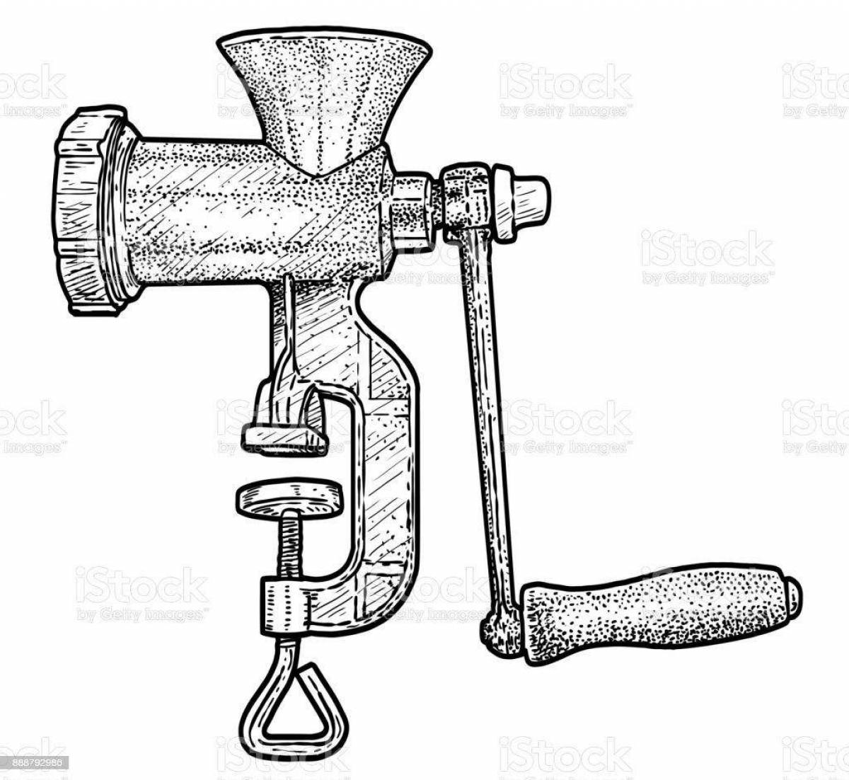 Meat grinder coloring page