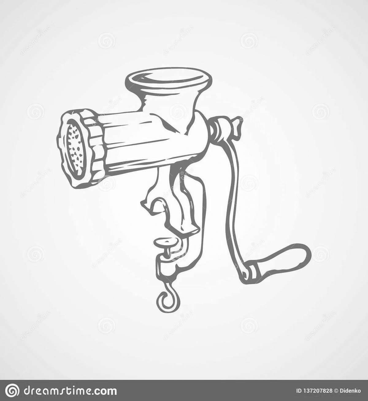 Coloring page delicious meat grinder