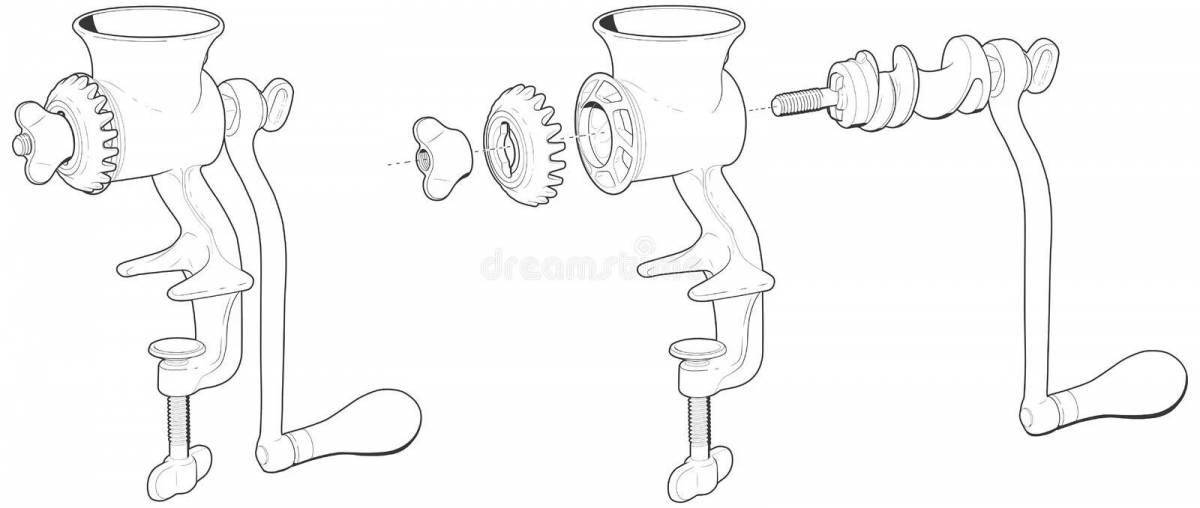 Great meat grinder coloring page