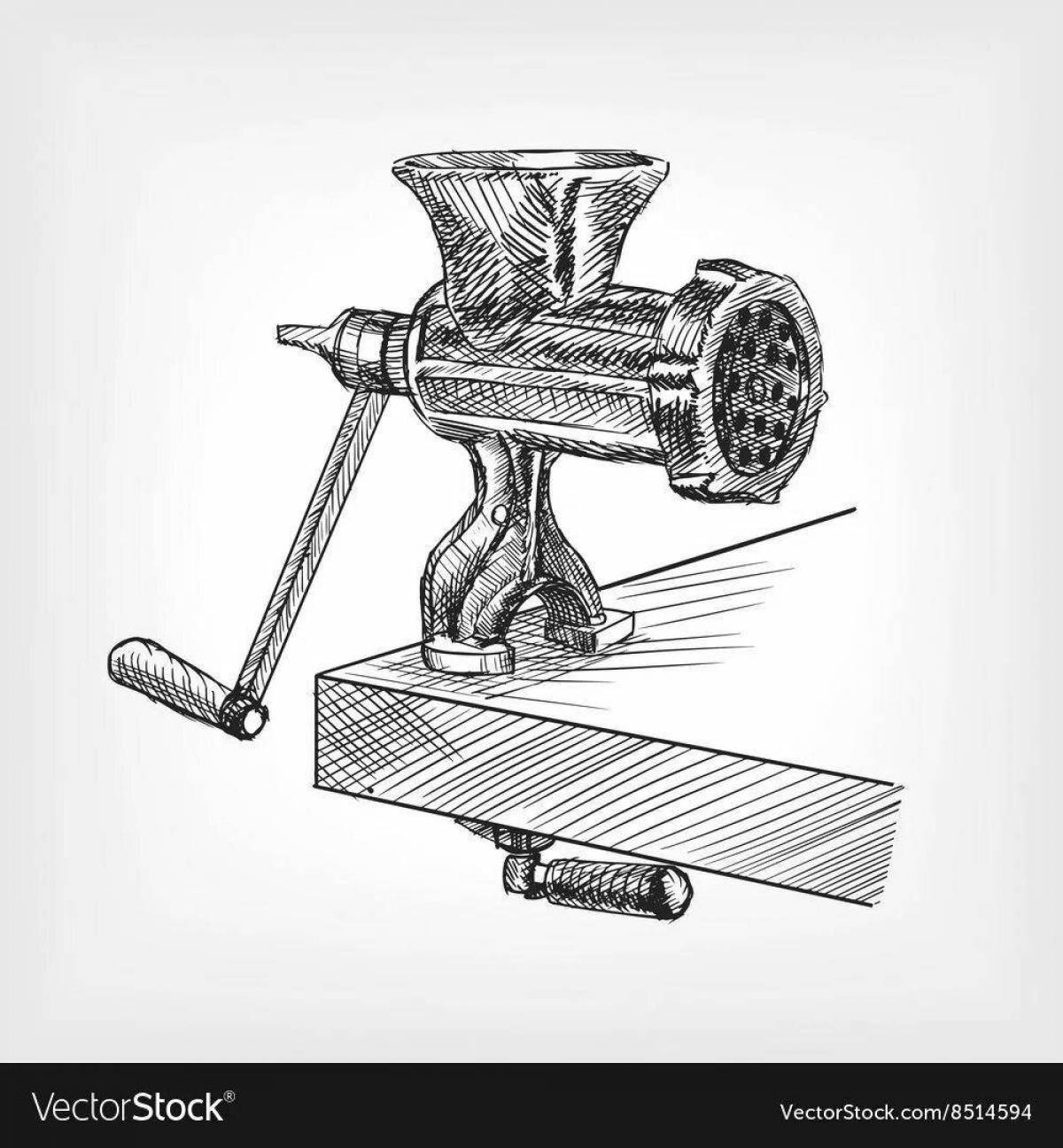 Coloring awesome meat grinder