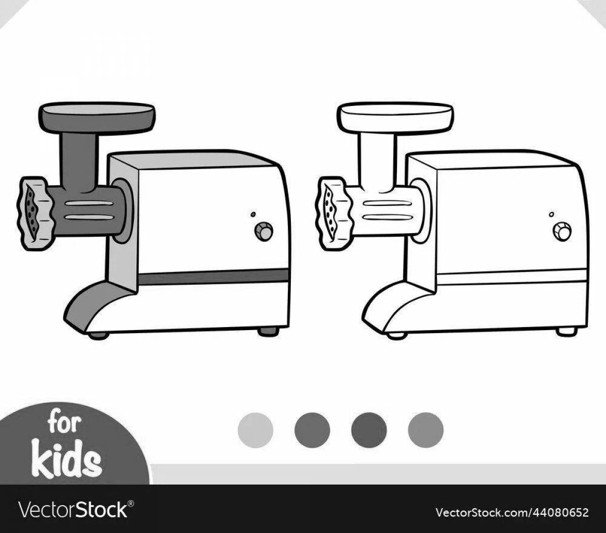 Coloring funny meat grinder