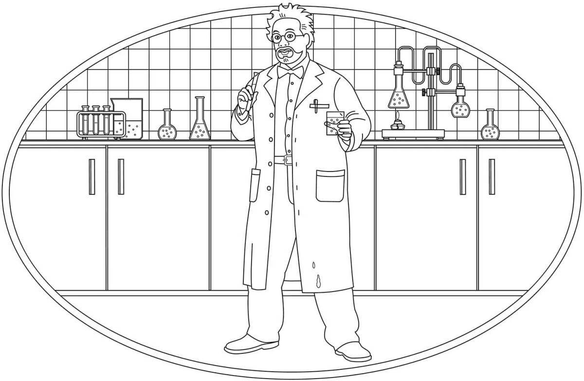 Chemist funny coloring book