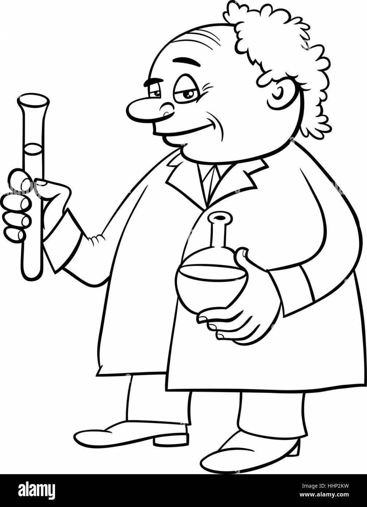 Animated chemist coloring book