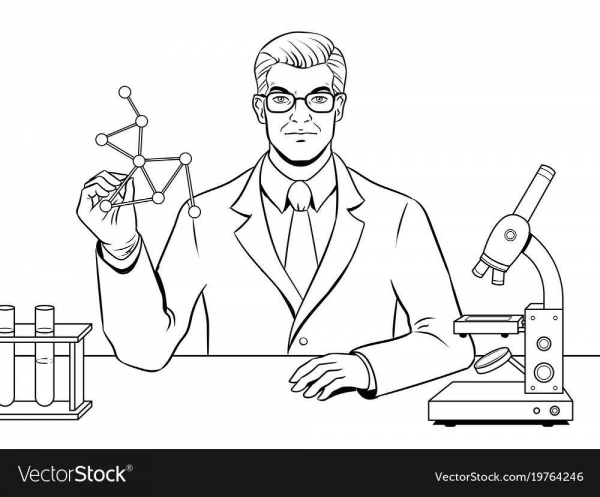 Attractive chemist coloring book