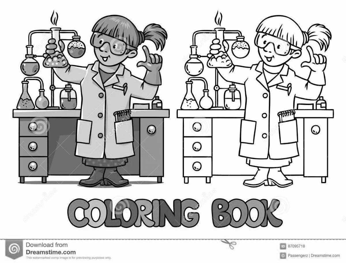 Chemist funny coloring book