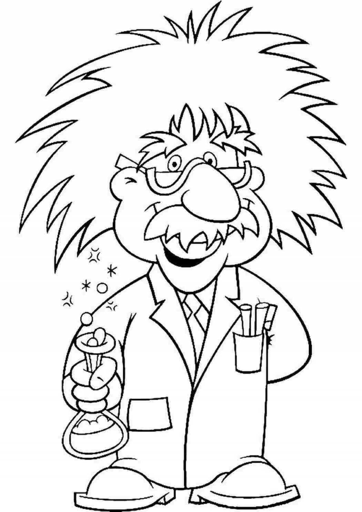 Colored explosive chemist coloring book