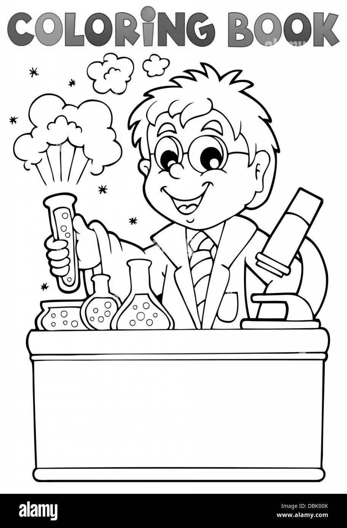 Chemist crazy coloring book