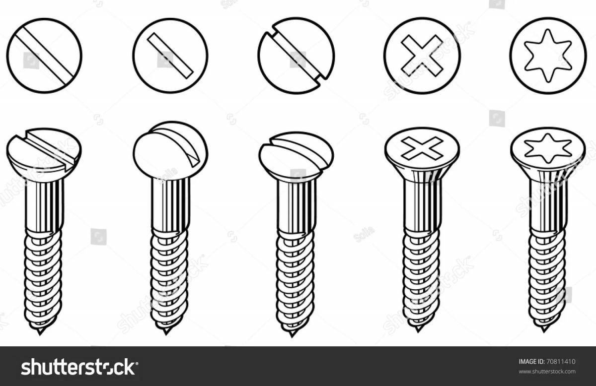 Detailed bolt coloring page