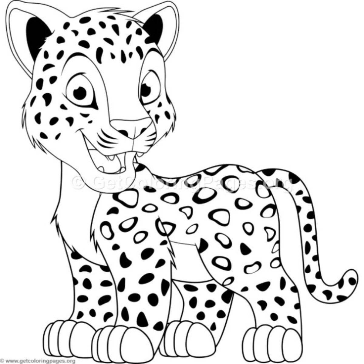 Ferocious leopard coloring page