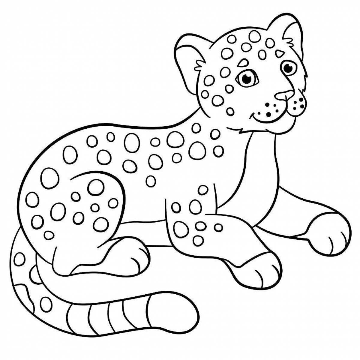 Regal leopard coloring page