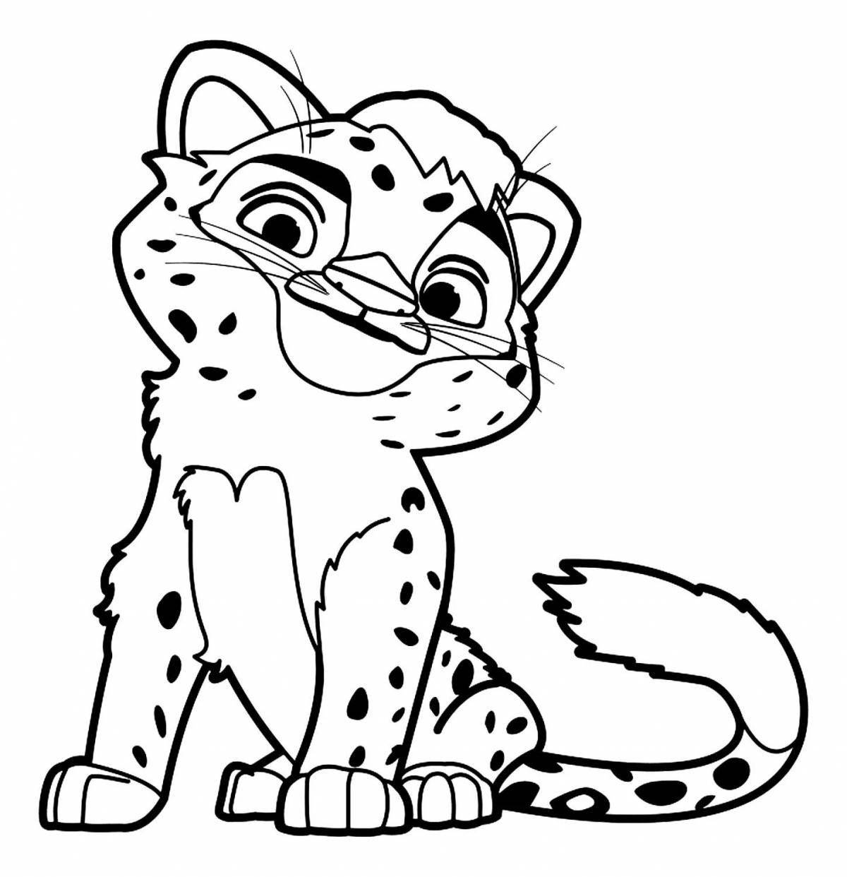 Coloring beckoning leopard
