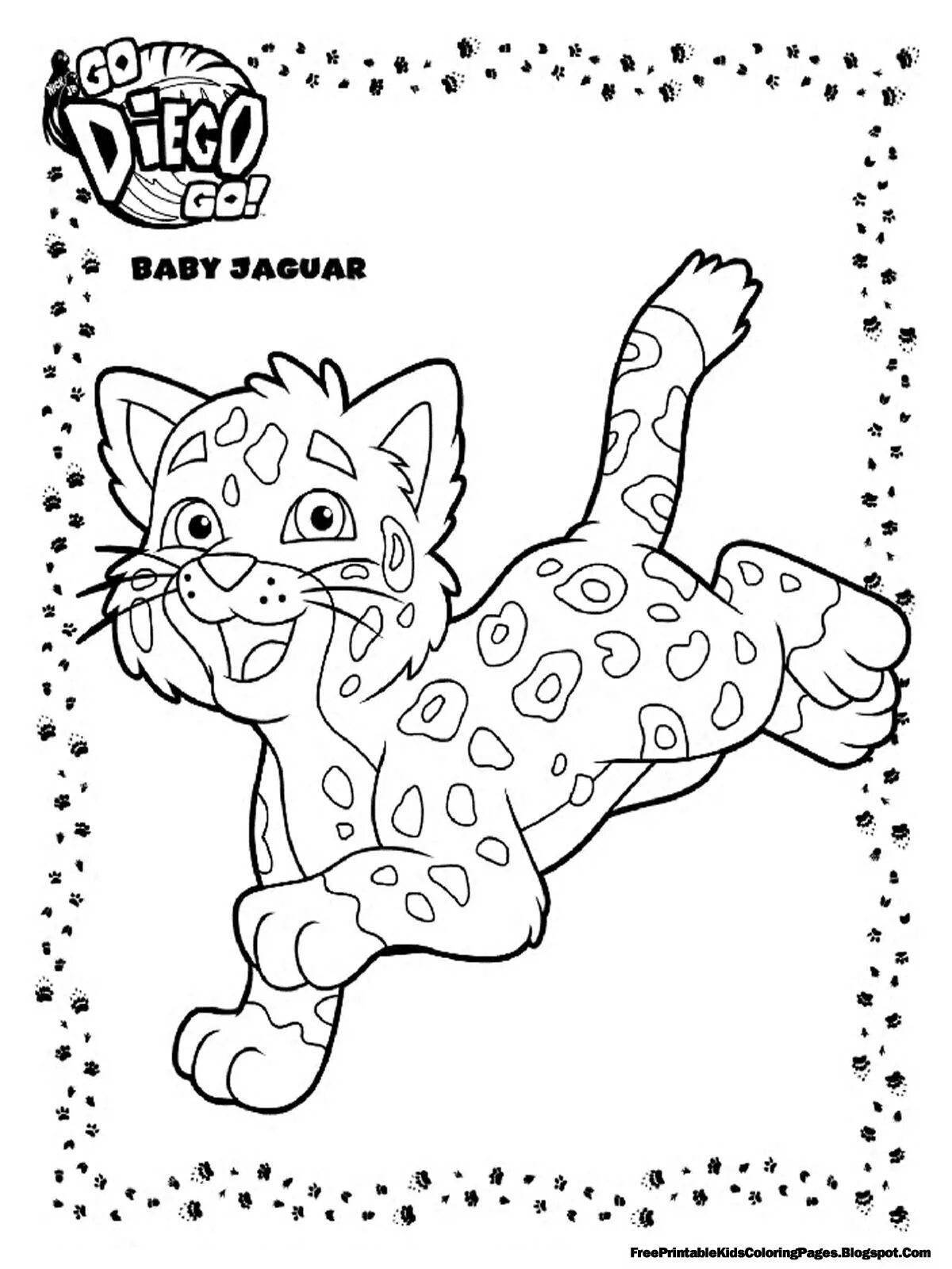 Coloring book shiny leopard