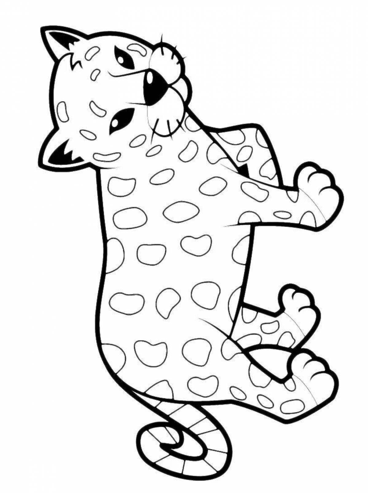 Coloring page dazzling leopard