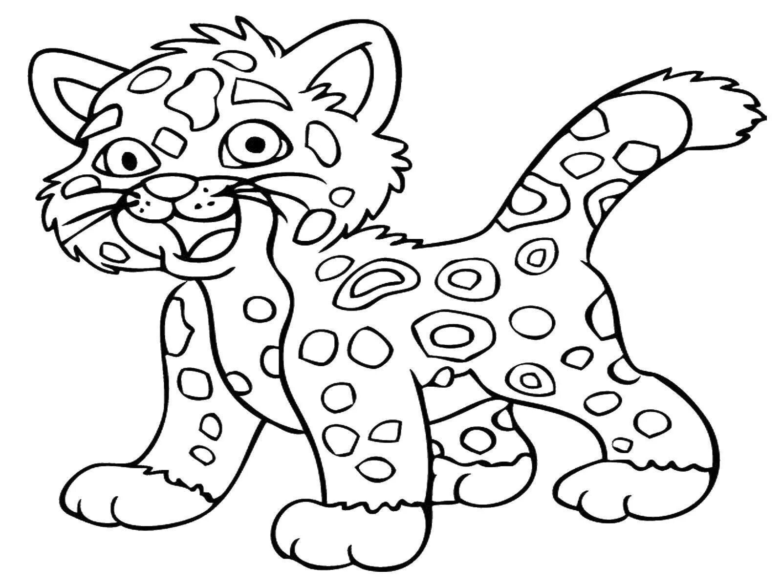 Coloring book outstanding leopard