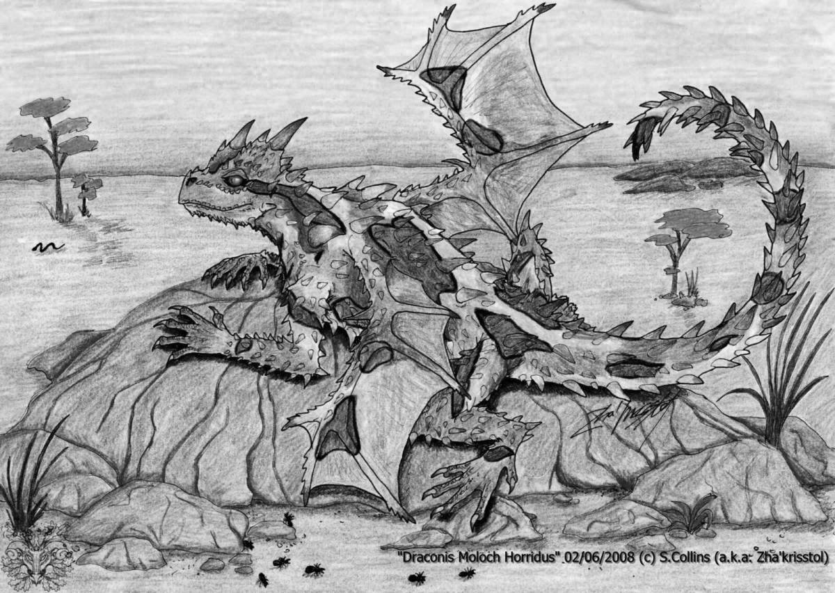 Раскраска игривый молох