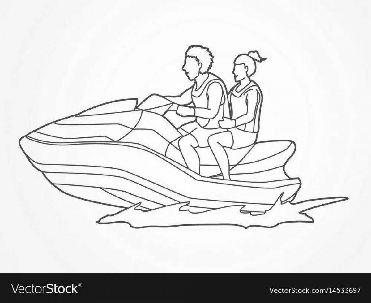 Photo Gorgeous jet ski coloring page