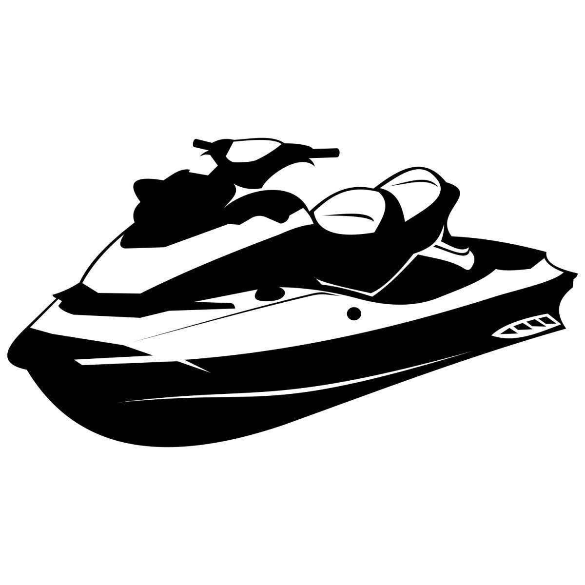 Awesome jet ski coloring page